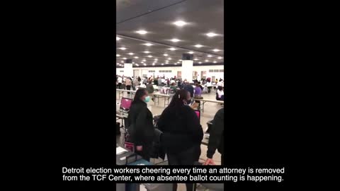 Detroit Election Treason Cheers as Poll Watchers and Lawyers Are Removed