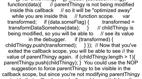 How get value of variable that has been optimized out