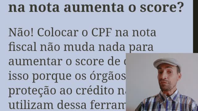 CPF NA NOTA ALTERA O SCORE?