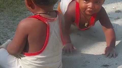 Baby Mitti See Khel Raha Hai | village Boy | #shorts #short #shortvideo #memes#twins #viralvideo