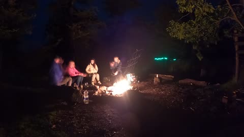 Go pro night lapse around the campfire
