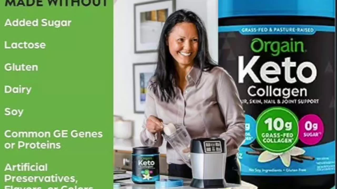 $24.99 Orgain Keto Collagen Protein Powder, Vanilla - 10g Grass