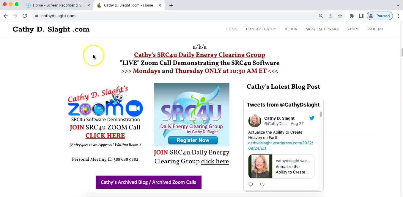 SRC4u Software Zoom Demonstration Call for 9.1.2022 by Cathy D. Slaght