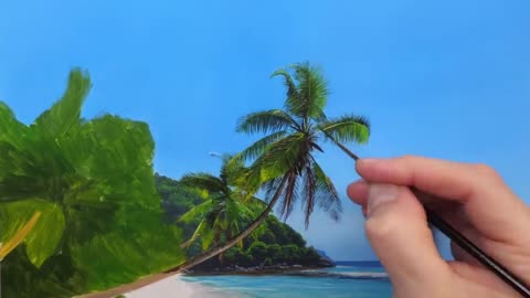 Painting a Tropical Beach Time Lapse