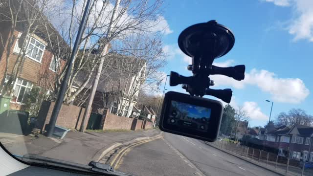 Woleyi suction mount for the GoPro. Mounted on the windscreen