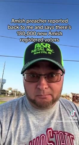 This account on TikTok is talking about the Amish registering to vote in PA