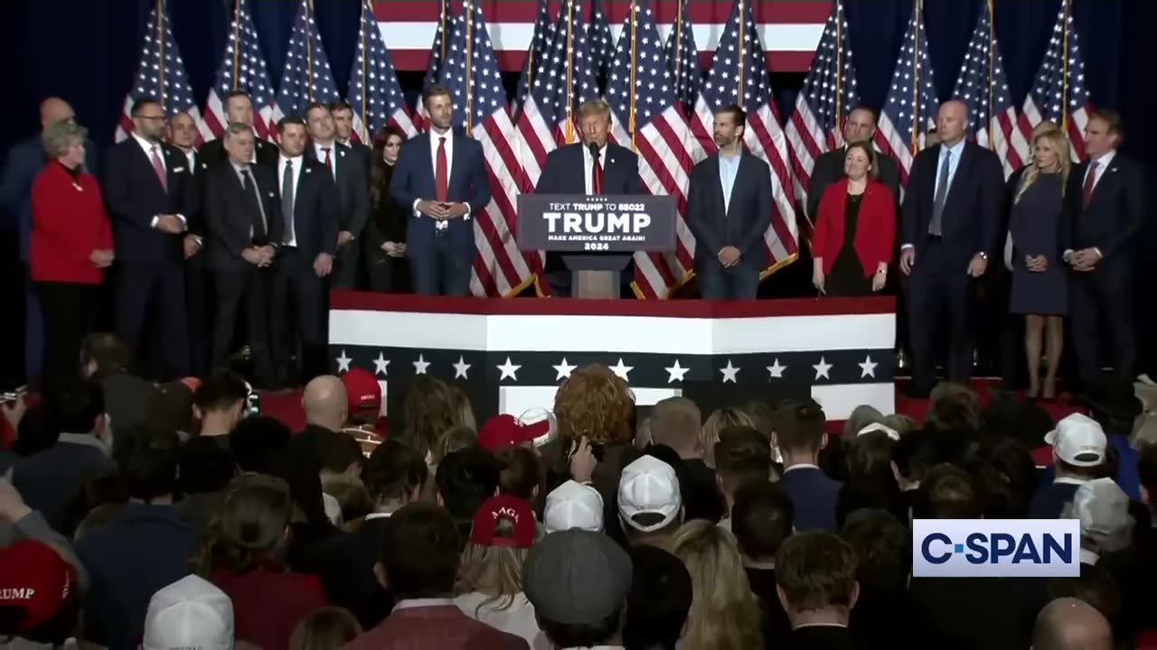 Former President Donald Trump Iowa Victory Speech