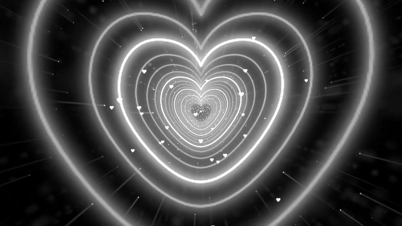 717. Black and White Heart Background🖤🤍Heart Moving