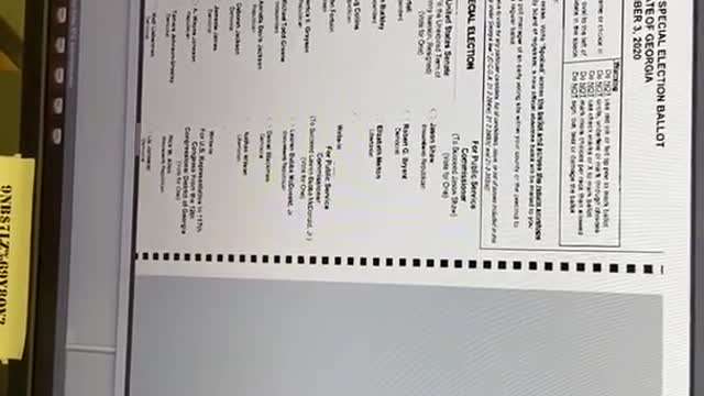 Voting Machine Flaws 2020 Election Coffee County, GA Video 1