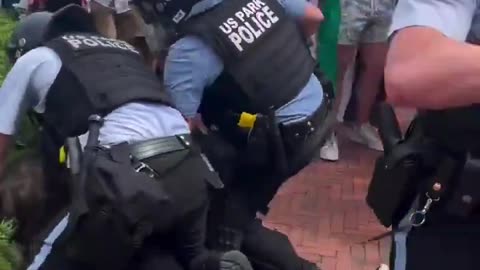 Pro Hamas Rioters Clash With D.C. Cops And D.C. Park Police Outside U.S. Capitol Building(7.24.24)
