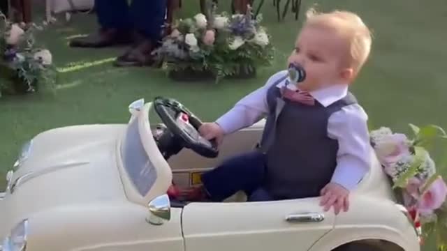 baby cute entering the wedding