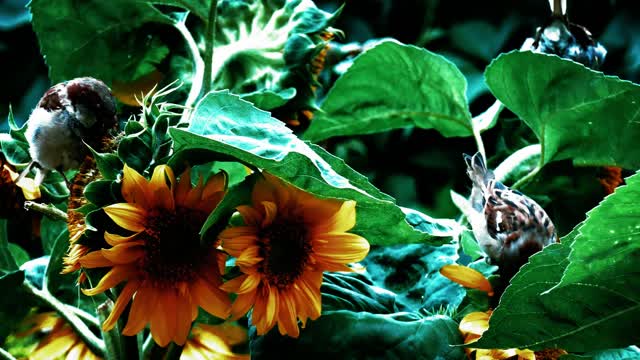 bird eating from a flower