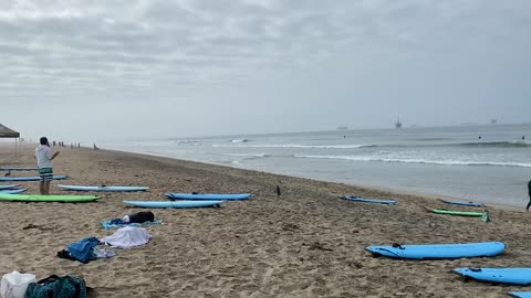 Anchored seas of container ships off California