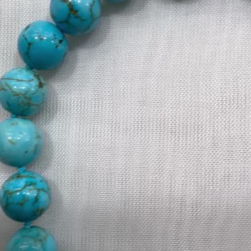 Handmade + Knotting Unique 20” Necklace with Turquoise, Mother of Pearls Cross