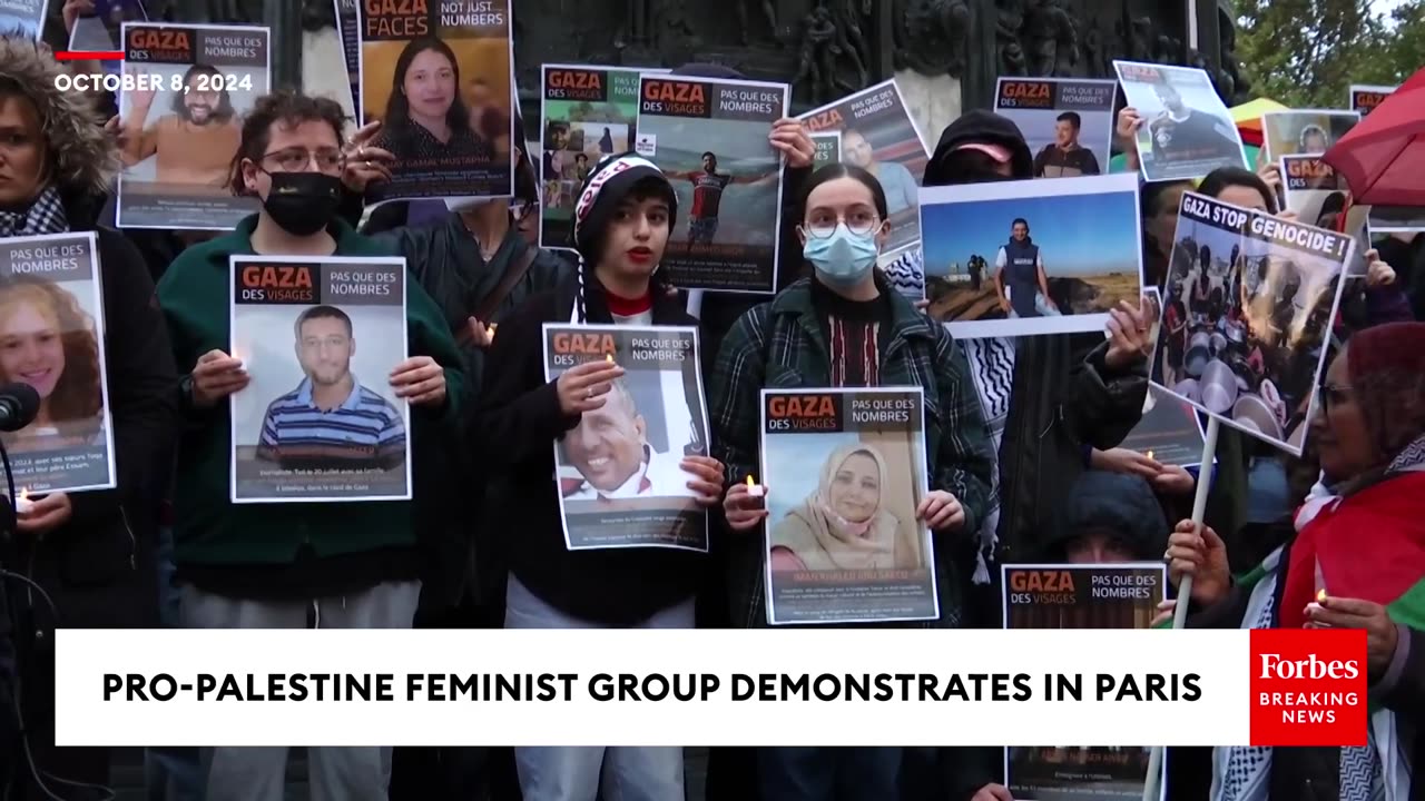 Pro-Palestine Feminist Group Protests Against Israel-Hamas War In Paris