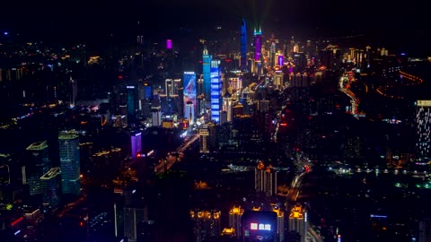 Shenzhen illuminated buildings and traffic