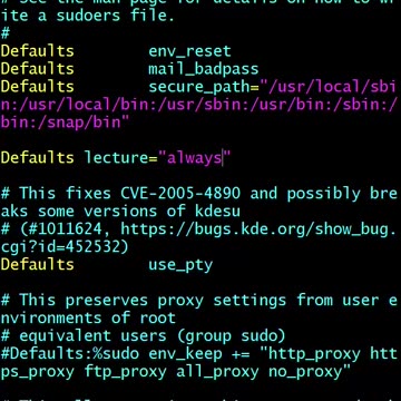 Linux: sudo warning screen