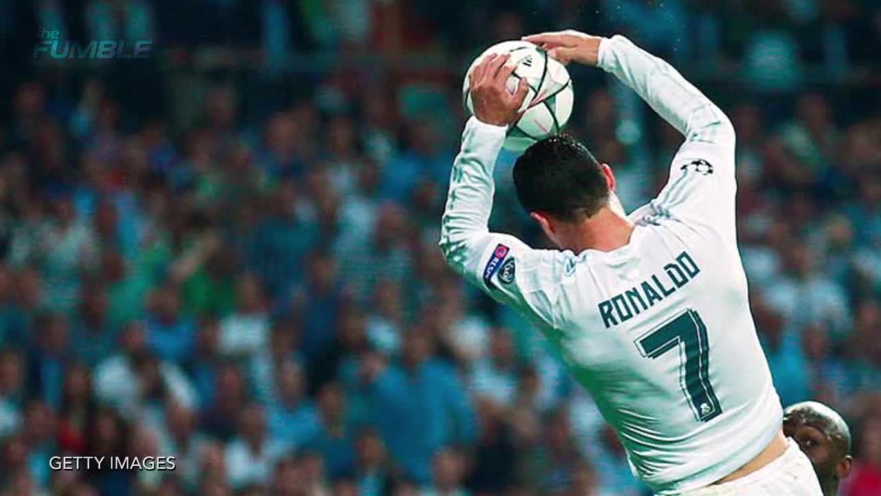 Cristiano Ronaldo Tries to Dunk Ball During Game