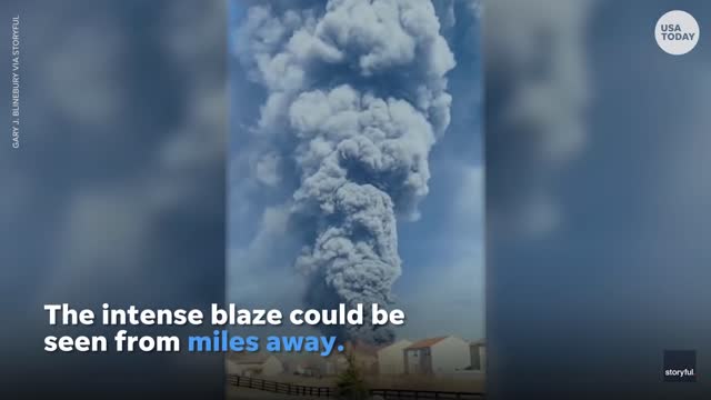 Massive Walmart warehouse catches fire, smoke seen for miles | USA TODAY