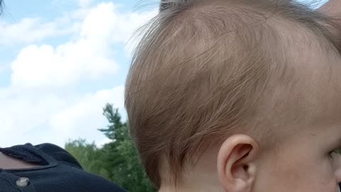 First time on a golf cart for him