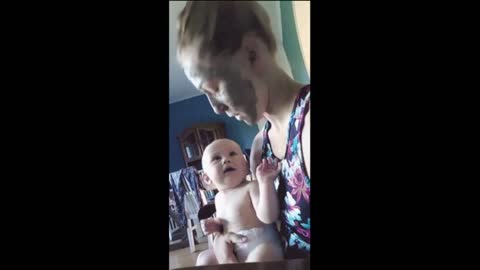 Gif video of scaring the baby