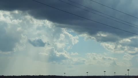 The wall of rain on the horizon