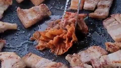 South Korea's camping barbecue with kimchi.