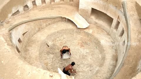 Build the most Swimming Pool With Secret Underground Slide House