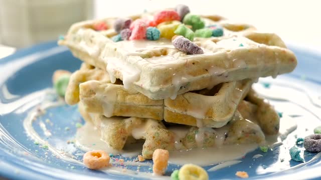 How to make Fruit Loop waffles