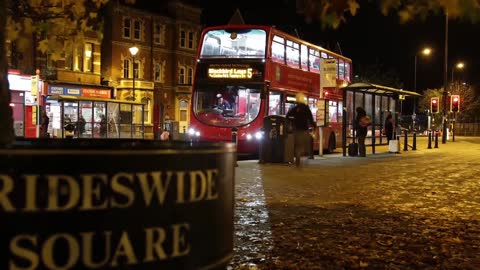 On the street at night, people go home from get off work, tired birds return to their nests