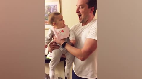 Daddy and daughters love moment