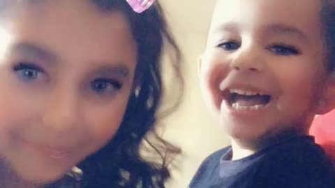 Little cousins laying on my Snapchat