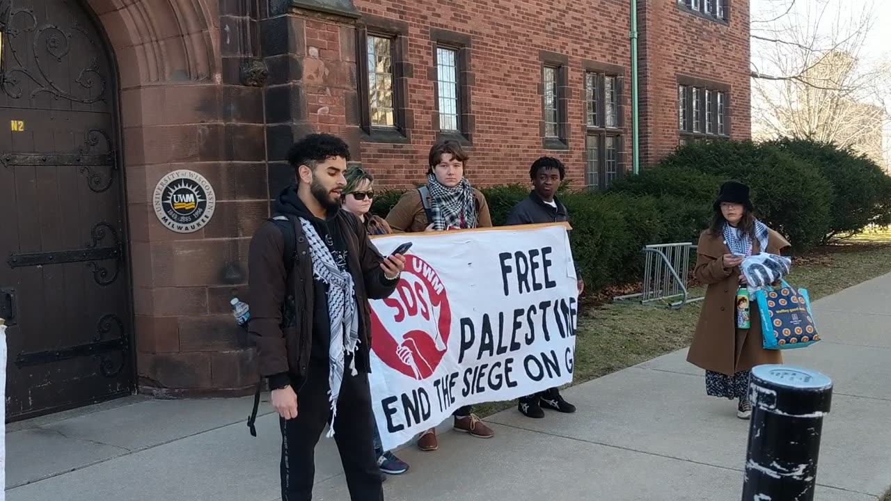 UWM SDS Gaza rally/protest/student sit in | Fri Feb 9