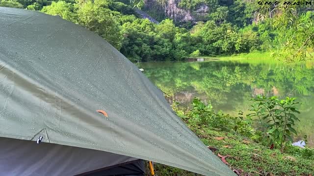 Solo Camping in Heavy Rain 🌧️ Relaxing and Sleeping with Rain🌧️