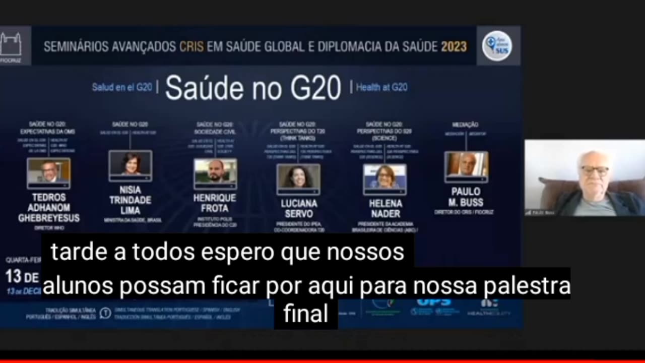 Seminários Avançados para o genocídio mundial CRIS 2023 - Health at G20