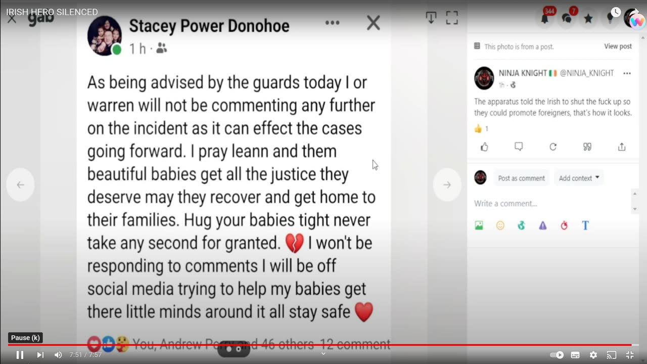 Child Stabbings-Irish Hero Silenced-Ninja Knight 29-11-23