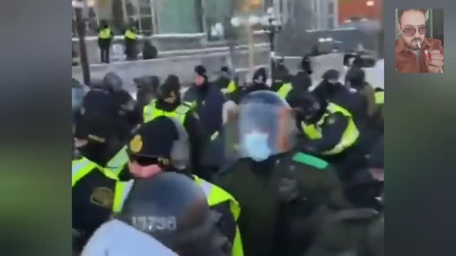 Protestors Trampled By police horse in Ottawa #shorts