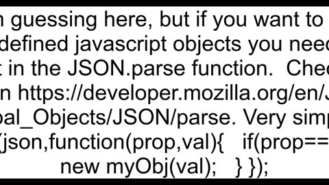 JSON object to Javascript object