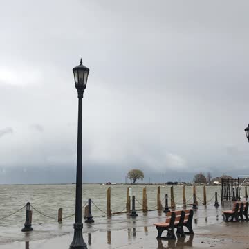 Wind storm on the lake