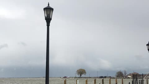 Wind storm on the lake