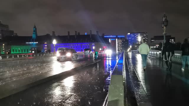 Awesome Raining Video In Night