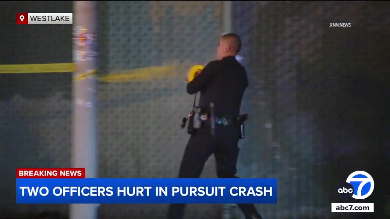 2 LAPD officers injured in chase crash in Westlake