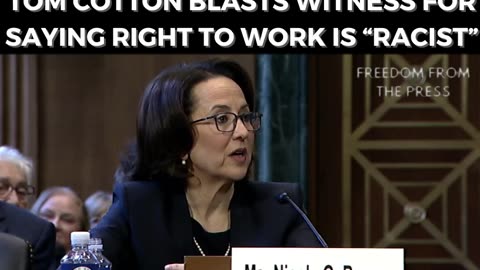 Sen Cotton Dismantles Woke Dem, "The Answer Is Yes - You Just Don't Want It On Tape!"