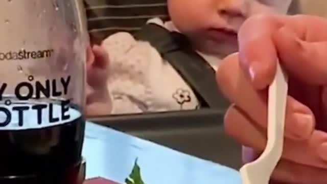 Funny Baby Eating Sleepy