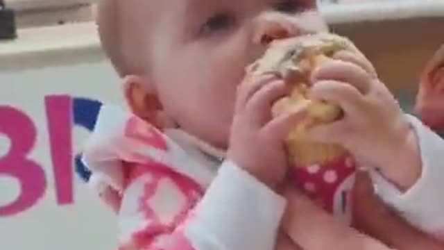 Baby first time taste ice cream