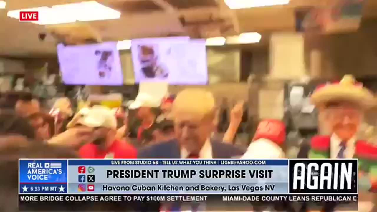 Only President Trump would make a random visit to a Cuban restaurant in Las Vegas.