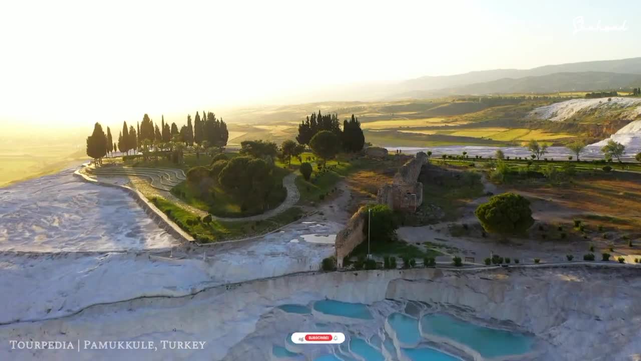 Pamukkule Turkey Video Tour (With Music) - Pamukkale Turkey Drone Shots