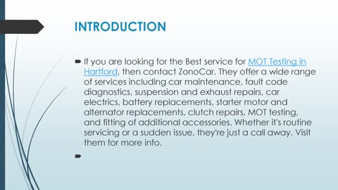 Get The Best MOT Testing in Hartford.