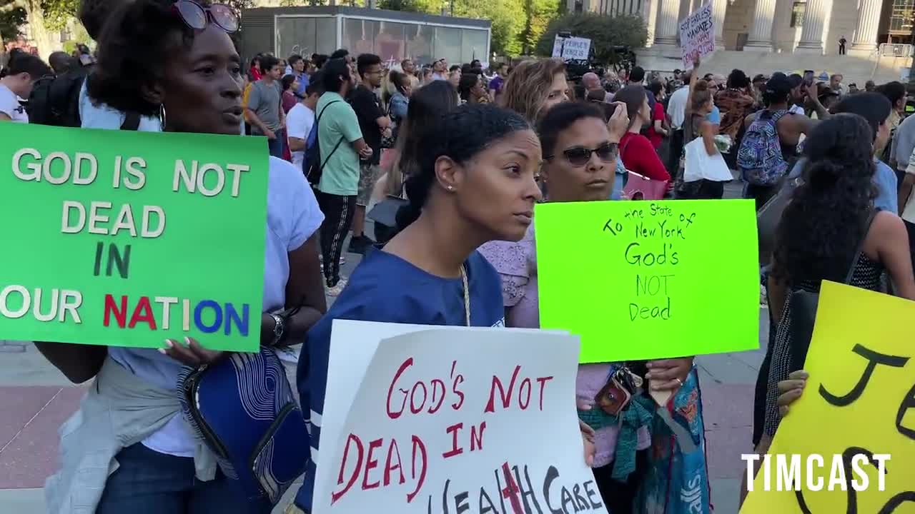 Asking Christians at NYC's freedom protest about the vaccine & mandate