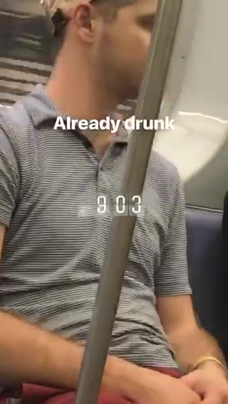 Already drunk man in grey wobbling